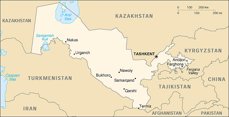 Uzbekistan Map